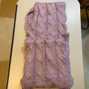 Purple cable knit sequin infinity scarf